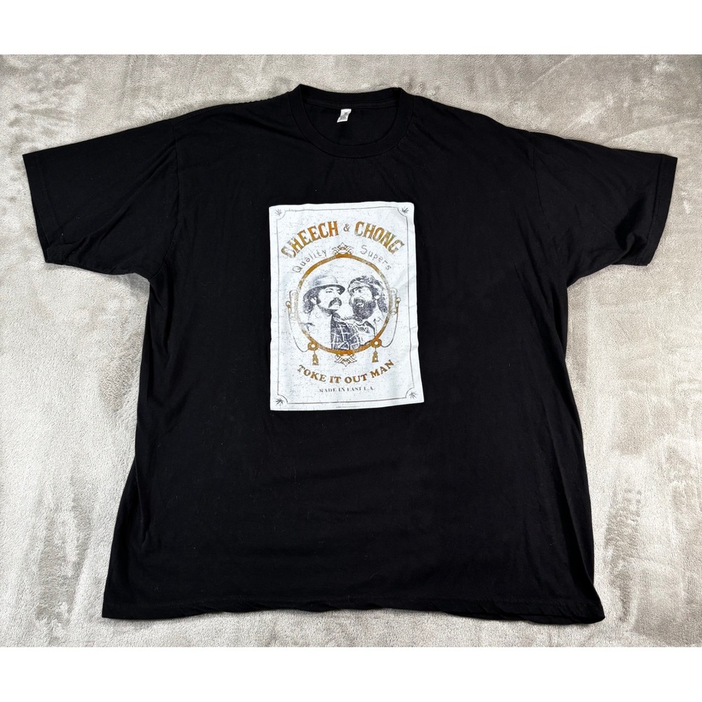 Zuni Cheech & Chong‎ Graphic T-Shirt Mens 2XL Black Toke It Out Man Tee